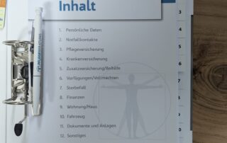 Bild vom Inhaltsverzeichnis des Vorsorgeordners